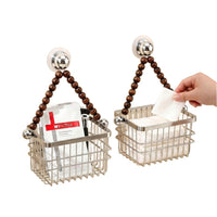 Wall-Mounted Suction Cup Storage Basket for Bathroom, Cosmetic, and Towel Organization