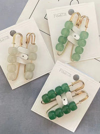 Natural Aventurine Jade Brooch Pin for Cheongsam Hanfu Cardigan
