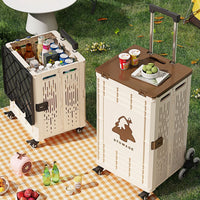 Foldable Shopping Cart with Wheels and Telescopic Handle, Portable Utility Cart for Groceries and Hauling
