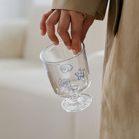 Ocean Shell Design Glass Goblet for Desserts and Drinks
