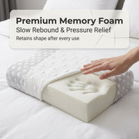 Dual-Tone Cooling Wave Memory Foam Pillow for Massage and Neck Support