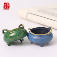 Mini Brass Incense Burner with Crane Design, Antique Style Censer for Stick Incense