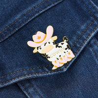Cartoon Cowboy Metal Brooch Pin for Clothing and Accessories