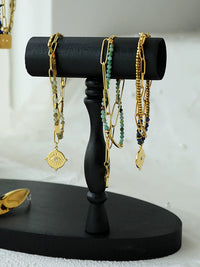Vintage Black Bracelet Display Stand for Jewelry Organization and Photography Props