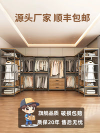 Freestanding Metal Garment Rack with Shelves for Bedroom Walk-in Closet