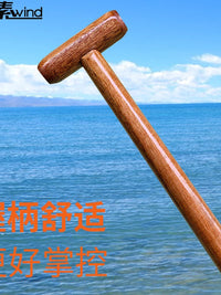 Solid Wood Dragon Boat Paddle with Glossy Finish for Training and Racing