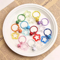 Acrylic Star Keychain Pendant with Bell for DIY Crafts and Bag Charms