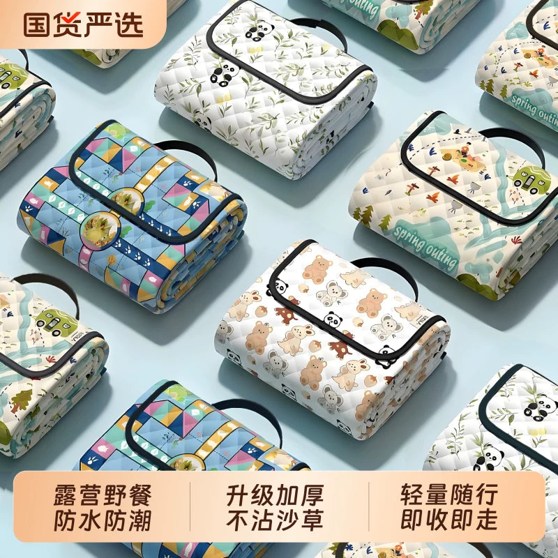 Ultrasonic Picnic Blanket, Thickened, Machine Washable, Portable Outdoor Mat for Camping & Picnics