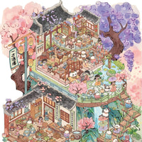 Quemai 6.0 Chinese Style 3D Diorama Stickers for DIY Miniature Landscape Art