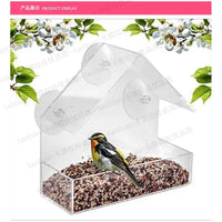 Outdoor Window Bird Feeder with Suction Cups, Rainproof Hanging Bird Feeder for Balcony and High-Rise Windows