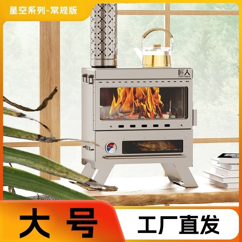 Portable Wood Burning Tent Stove for Outdoor Camping and Indoor Heating