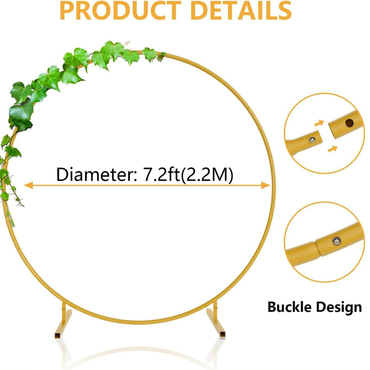 Round Metal Arch for Wedding & Party Decorations