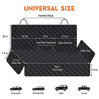 Pet Car Back Seat Cover 600D Oxford Fabric Waterproof Scratch-Proof Hammock for Dogs
