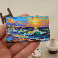 Dollhouse Miniature Retro Oil Painting Artboard Set for DIY Desktop Decor