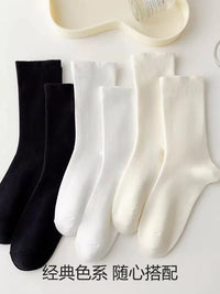 Women's Thin Mid-Calf Scrunch Socks, Cotton, Seamless, for Summer and Postpartum