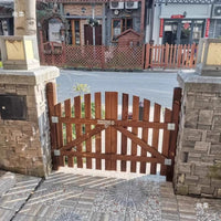 Wooden Garden Fence Gate, Anti-Corrosion Outdoor Yard Gate, Expandable Vegetable Garden Barrier