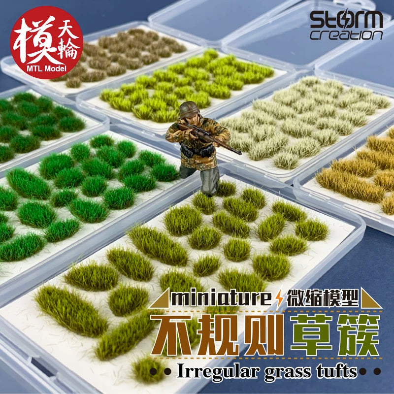 Irregular Static Grass Tufts for Diorama and Architectural Models, DIY Craft Material