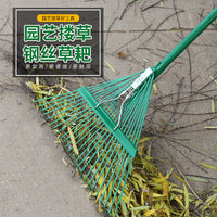 24-Tooth Steel Rake with Reinforced Handle for Gardening and Leaf Cleanup