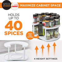 Rotating Double-Layer Spice Rack Organizer for Kitchen Countertop