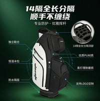 PU Leather Golf Stand Bag with Large Capacity
