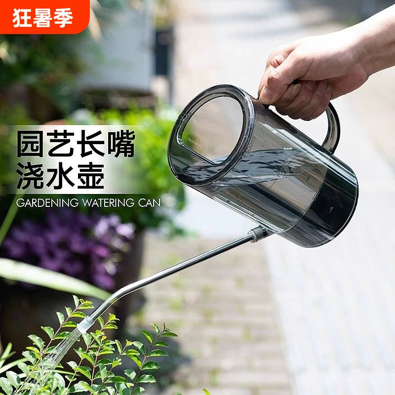 Stainless Steel Long Spout Watering Can for Indoor Outdoor Plants, Large Capacity