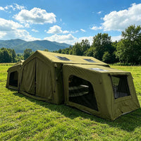Outdoor Inflatable Tent TC Tech Cotton Breathable Rainproof Camping Shelter