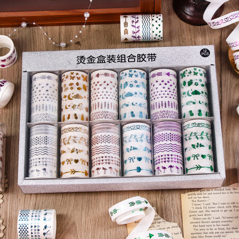 60 Rolls Gold Foil Washi Tape Set for Journaling and Decoration