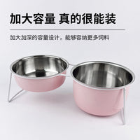 Elevated Stainless Steel Dog Bowls with Stand, Double Bowl Design for Food and Water, Anti-Spill Pet Feeder