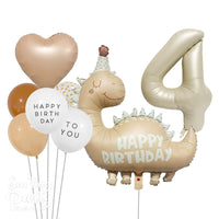 Retro Dinosaur Number Balloon Set for Kids' Birthday Parties and Photo Props