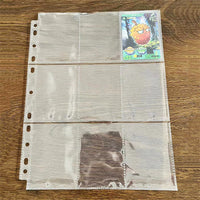 9-Pocket A4 Transparent Card Album Refill Pages for Game Cards and Collectibles, Double-Sided PP Sleeves, 3-Hole/11-Hole Punch