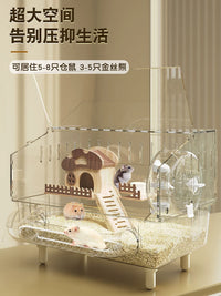Luxury Large Acrylic Transparent Two-Story Hamster Cage Villa for Golden Hamsters