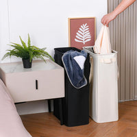 Foldable Laundry Hamper with Wheels, Waterproof Dirty Clothes Storage Basket for Bedroom & Bathroom