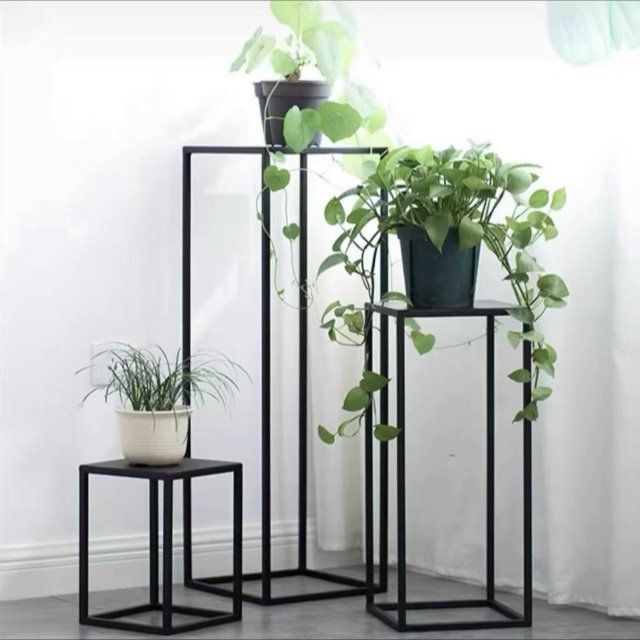 Nordic Iron Art Floor-Standing Plant Stand Modern Minimalist Indoor Green Plant Pot Rack Living Room Shelf