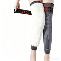 Fleece Lined Lambswool Knee Warmers for Men and Women, Anti-Slip Thickened Leg Sleeves for Cold Knees