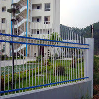 Powder-Coated Zinc Steel Fence Panel for Villas and Yards, Double-Bent Isolation Barrier