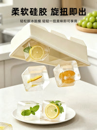 Ice Cube Tray Food Grade Soft Silicone Ice Making Mold Large Square Ice Cube Maker