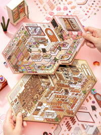 Xinmo Store Management Diorama Stickers Large DIY Miniature 3D Storage House Kids Educational Toy