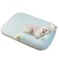 Pet Cooling Mat for Dogs and Cats, Breathable Ice Silk Pad with Pillow for Summer