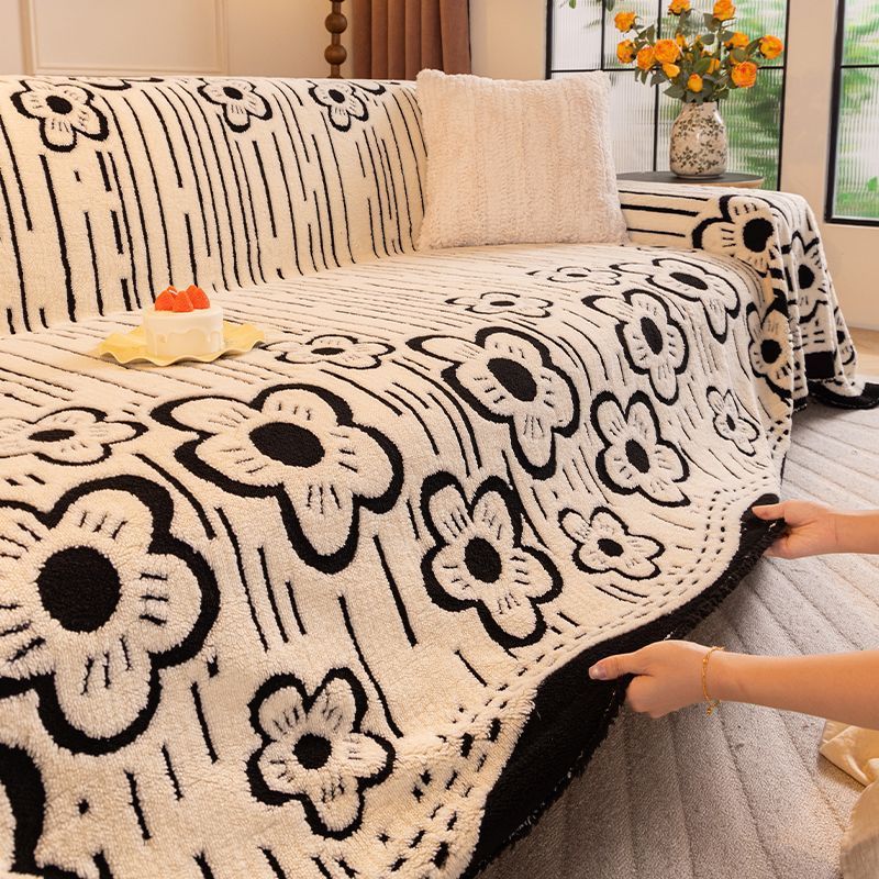 Plush Sofa Cover Blanket Non-Slip Cushion for Autumn/Winter