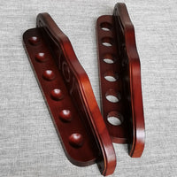 6-Hole Wall-Mounted Wooden Billiard Cue Rack