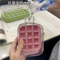 Press-Type Ice Cube Maker Bottle for Refrigerator, Food-Grade Silicone Portable Ice Kettle