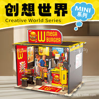 DIY Acrylic Miniature City Model with LED Lights, 3D Puzzle Building Kit, Educational Toy Gift