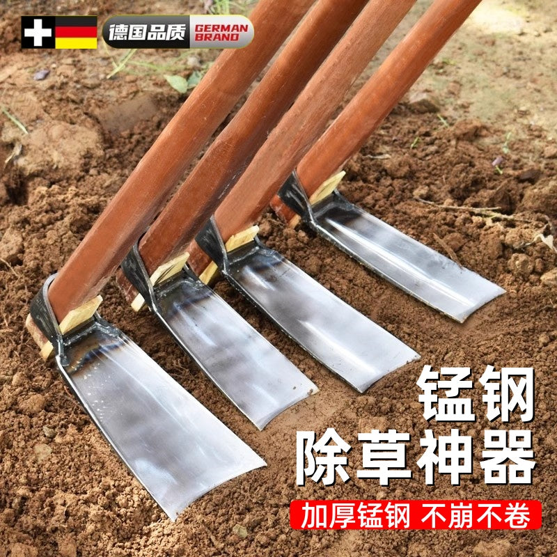 Forged Garden Hoe with Hardwood Handle for Weeding, Digging, and Soil Cultivation