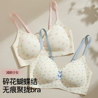 Floral Wireless Push-Up Bra for Small Busts