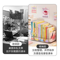 Acrylic Desktop File Organizer with Slanted Opening for Books and Stationery