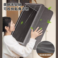 Foldable Steel Frame Storage Box with Lid, Cationic Fabric Organizer for Clothes and Under-Bed Storage
