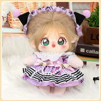 20cm Cotton Doll Clothes Set with Dress and Headwear for Plush Princess Dolls