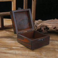 Vintage Wooden Treasure Box Decorative Storage Chest for Home Decor and Props