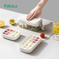 FaSoLa Press-Type Ice Cube Tray with Water Bottle, Food-Grade Ice Maker for Home Refrigerator