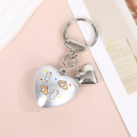 Frosted Acrylic Heart Keychain for Bags and Car Keys, Fashionable Korean-Japanese Style